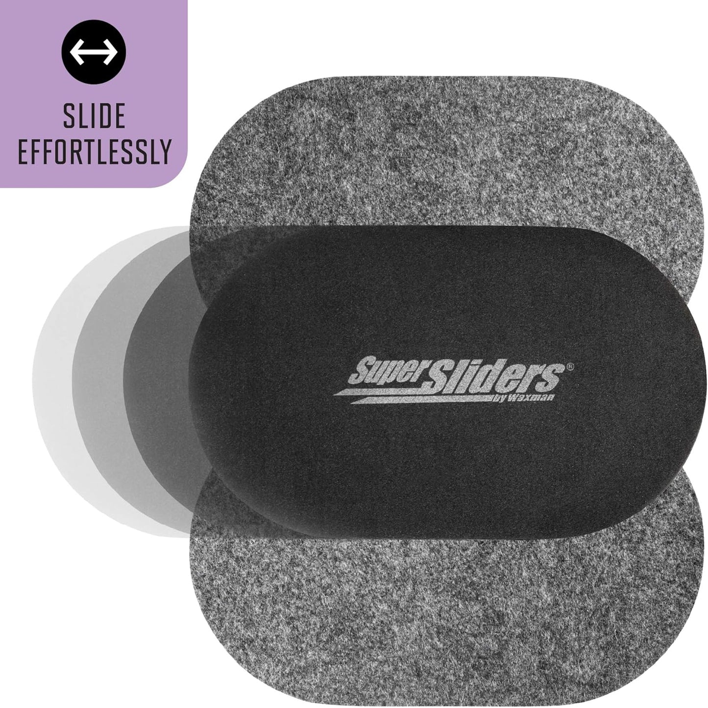 5 3/4" X 9 1/2" Oval Reusable Furniture for Hard Surfaces - Effortless Moving and Surface Protection, Gray (4 Pack)