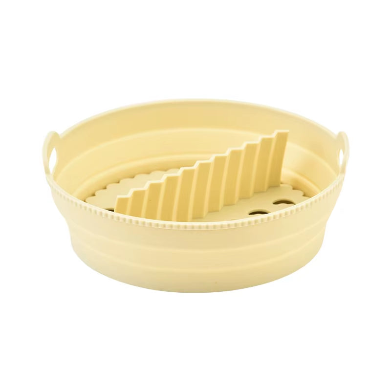 1/2 Airfryer Silicone Basket Oven Baking Tray Silicone Mold for Air Fryer Pizza Fried Chicken Basket Air Fryer Baking Dishes Pan