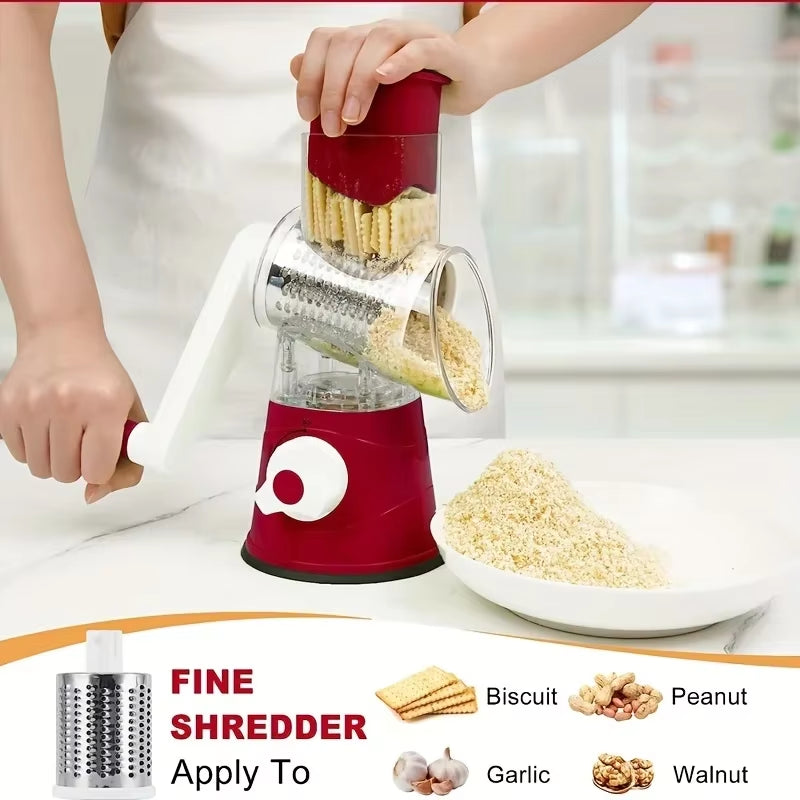 1Pc Portable Manual Vegetable Cutter Slicer Multifunctional round Rotate Mandoline Slicer Potato Cheese Kitchen Gadgets