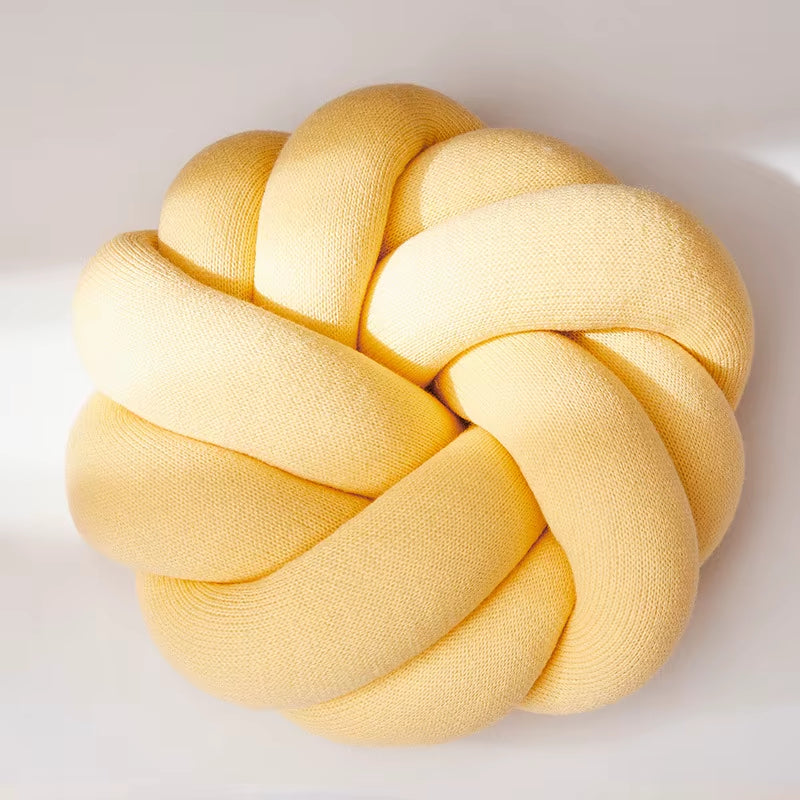 Cotton DIY Hand Knot Back Cushions Cozy Car Lumbar Pillow Home Decorative Sofa Seat Cushion Soft Office Hand Rest Pillows