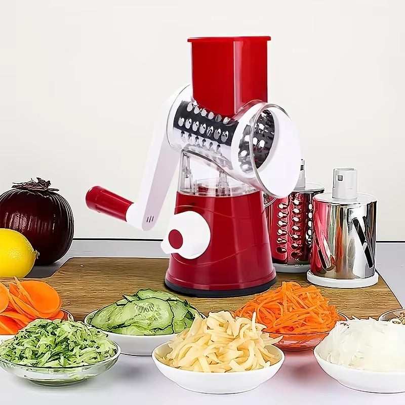1Pc Portable Manual Vegetable Cutter Slicer Multifunctional round Rotate Mandoline Slicer Potato Cheese Kitchen Gadgets