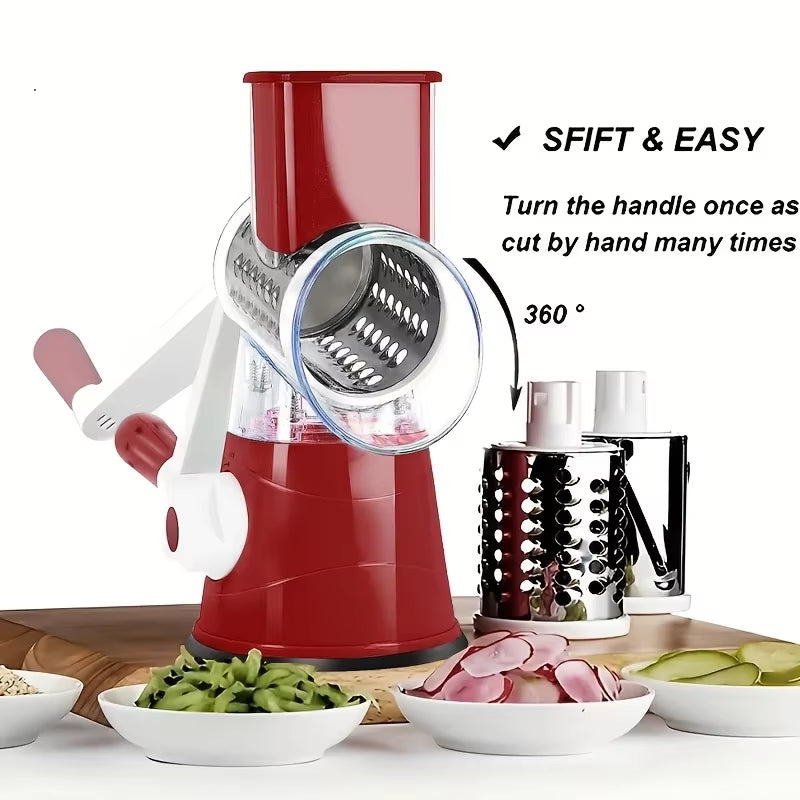 1Pc Portable Manual Vegetable Cutter Slicer Multifunctional round Rotate Mandoline Slicer Potato Cheese Kitchen Gadgets
