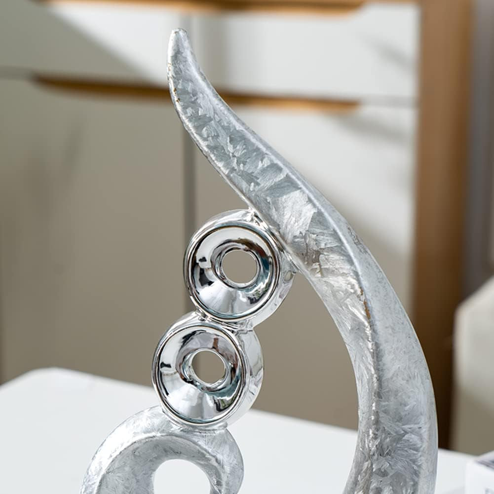 Ceramic Abstract Statue Decoration ,Gift, Silver ,Sculpture Office Home Decoration (1270)