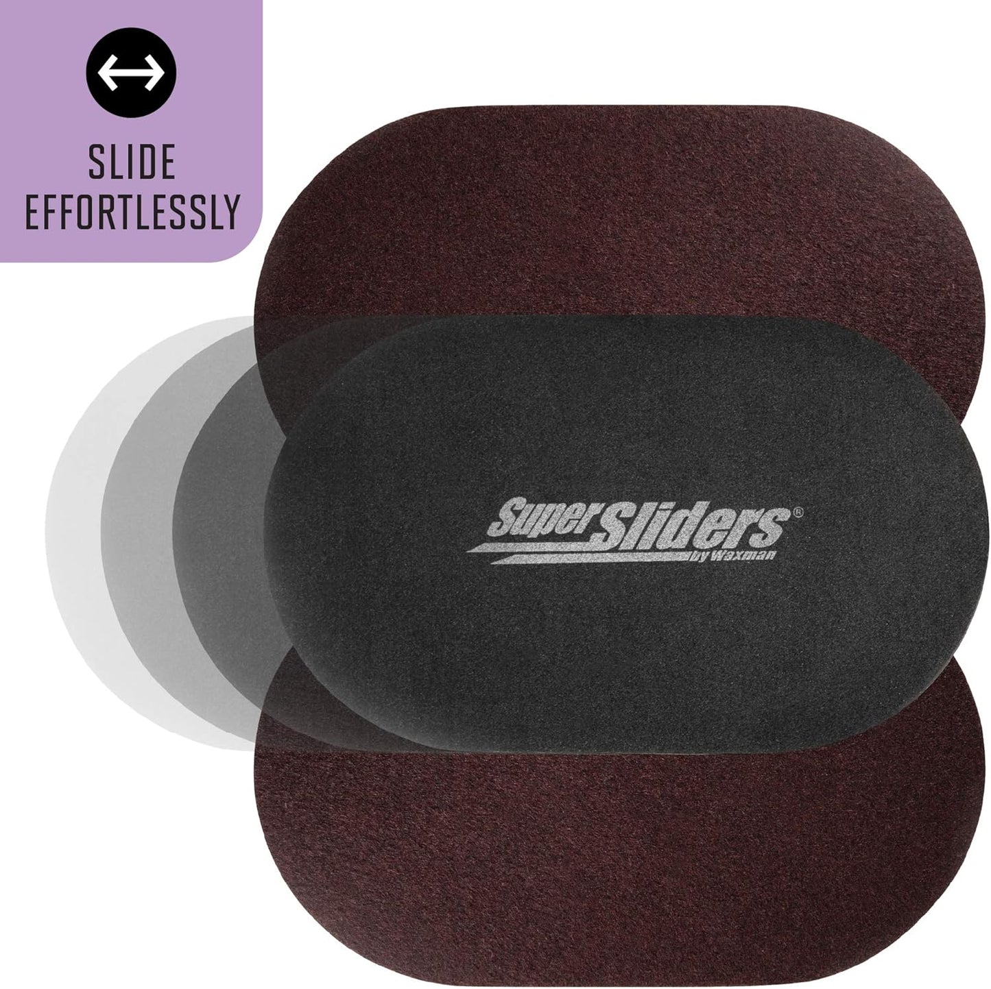 5 3/4" X 9 1/2" Oval Reusable Furniture Sliders for Hard Surfaces - Effortless Moving and Surface Protection, Brown (8 Pack)