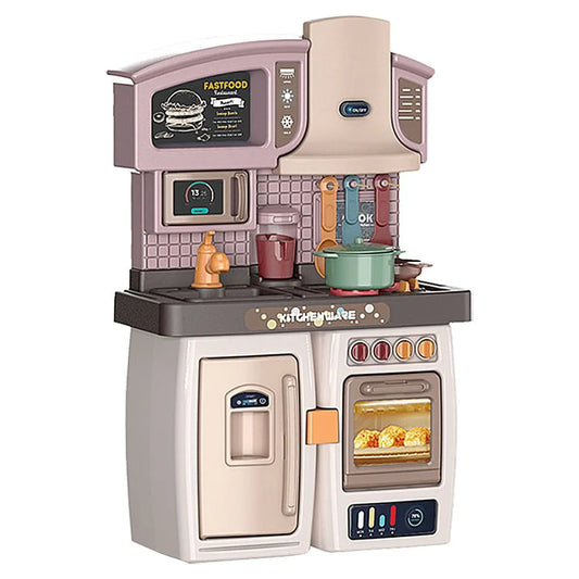 Mini Kitchen Play Set Pretend Playset BBQ Toy Cooking Sink for Kids, Gift, Toddler, Girl - Purple