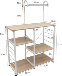 4-Tier Kitchen Baker'S Rack Utility Microwave Oven Stand Storage Cart Workstation Shelf ,White Oak 172-MO-SH