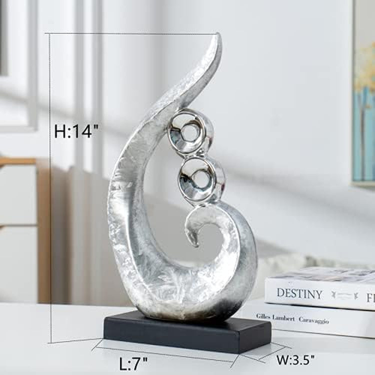 Ceramic Abstract Statue Decoration ，Gift, Silver ，Sculpture Office Home Decoration (1270)