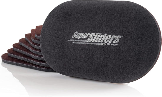5 3/4" X 9 1/2" Oval Reusable Furniture Sliders for Hard Surfaces - Effortless Moving and Surface Protection, Brown (8 Pack)
