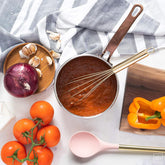 Pink and Gold Kitchen Utensils Set - 17-Piece Kitchen Tools Include Silicone Cooking Utensils, Spatula Holder, Measuring Cups and Spoons for Baking, Cooking - Stylish Pink Kitchen Accessories