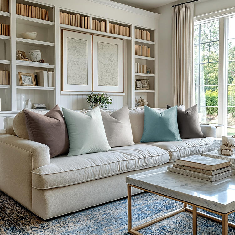 Pack of 2, Velvet Soft Solid Decorative Square Throw Pillow Covers Set Cushion Cases Pillowcases for Spring Sofa Bedroom 18X18 Inch Greyish White