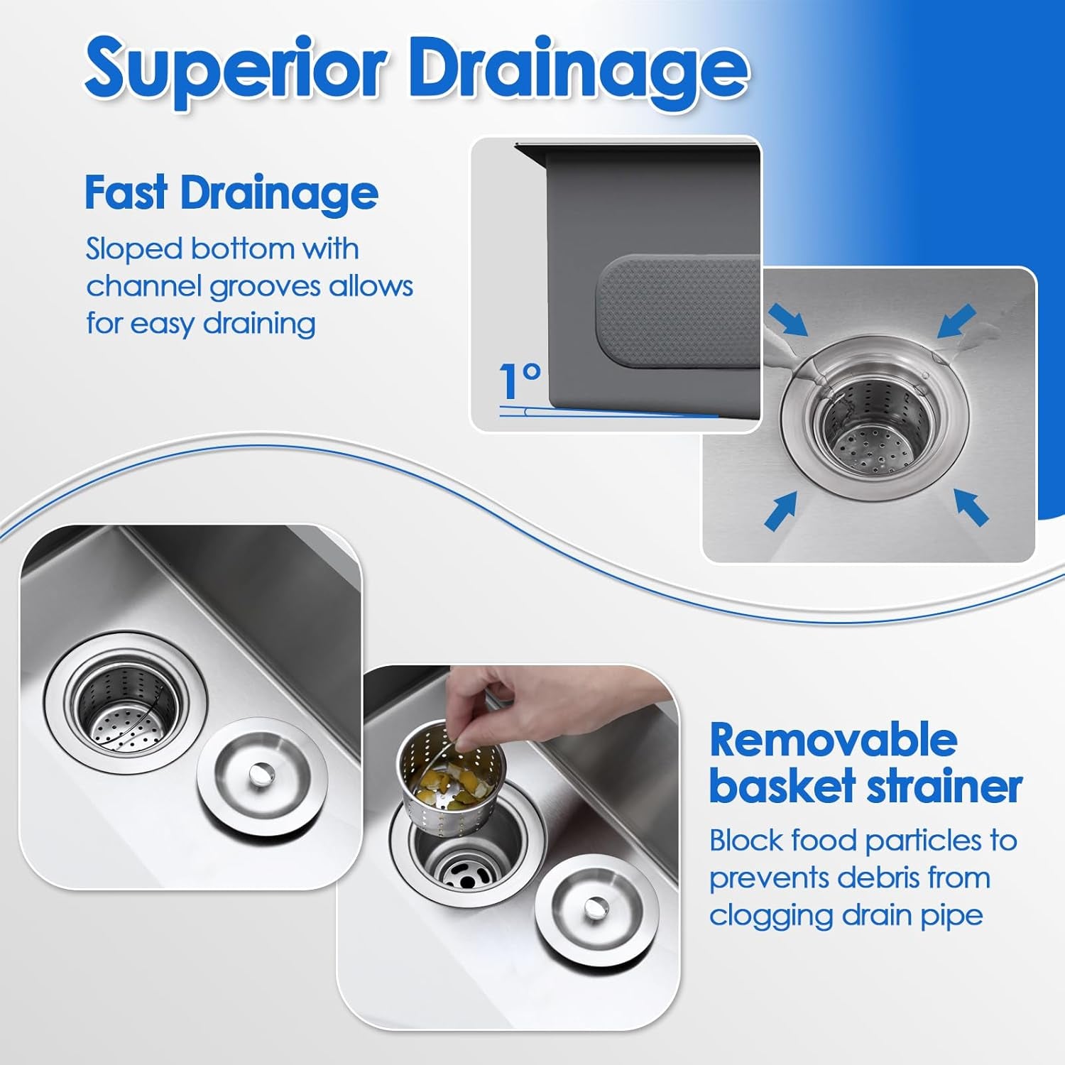 10"X18"X6" Bar Sink Undermount, Small Kitchen Sink Single Bowl 304 Stainlesss Steel, Wet Bar Prep Sink with Drain Assembly, Brushed