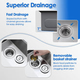 10"X18"X6" Bar Sink Undermount, Small Kitchen Sink Single Bowl 304 Stainlesss Steel, Wet Bar Prep Sink with Drain Assembly, Brushed