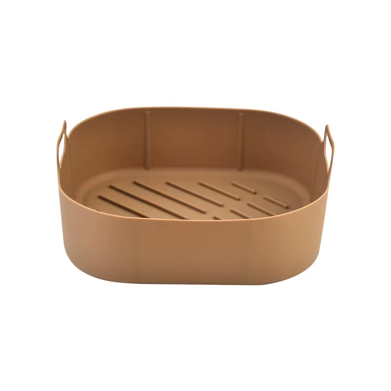 1/2 Airfryer Silicone Basket Oven Baking Tray Silicone Mold for Air Fryer Pizza Fried Chicken Basket Air Fryer Baking Dishes Pan