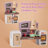Mini Kitchen Play Set Pretend Playset BBQ Toy Cooking Sink for Kids, Gift, Toddler, Girl - Purple