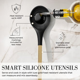 7PC Black and Gold Cooking Utensils Set with Holder - Black and Gold Kitchen Accessories