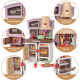 Mini Kitchen Play Set Pretend Playset BBQ Toy Cooking Sink for Kids, Gift, Toddler, Girl - Purple