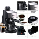 Italian Expresso Coffee Machine Dolce Milk Frother Home Appliances Electric Foam Cappuccino Coffee Maker Semi Automatic