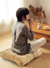 Square Floor Seat Pillows Cushions 22" X 22", Soft Thicken Yoga Meditation Cushion Pouf Tufted Corduroy Tatami Floor Pillow Reading Cushion Chair Pad Casual Seating for Adults & Kids, Rose Red