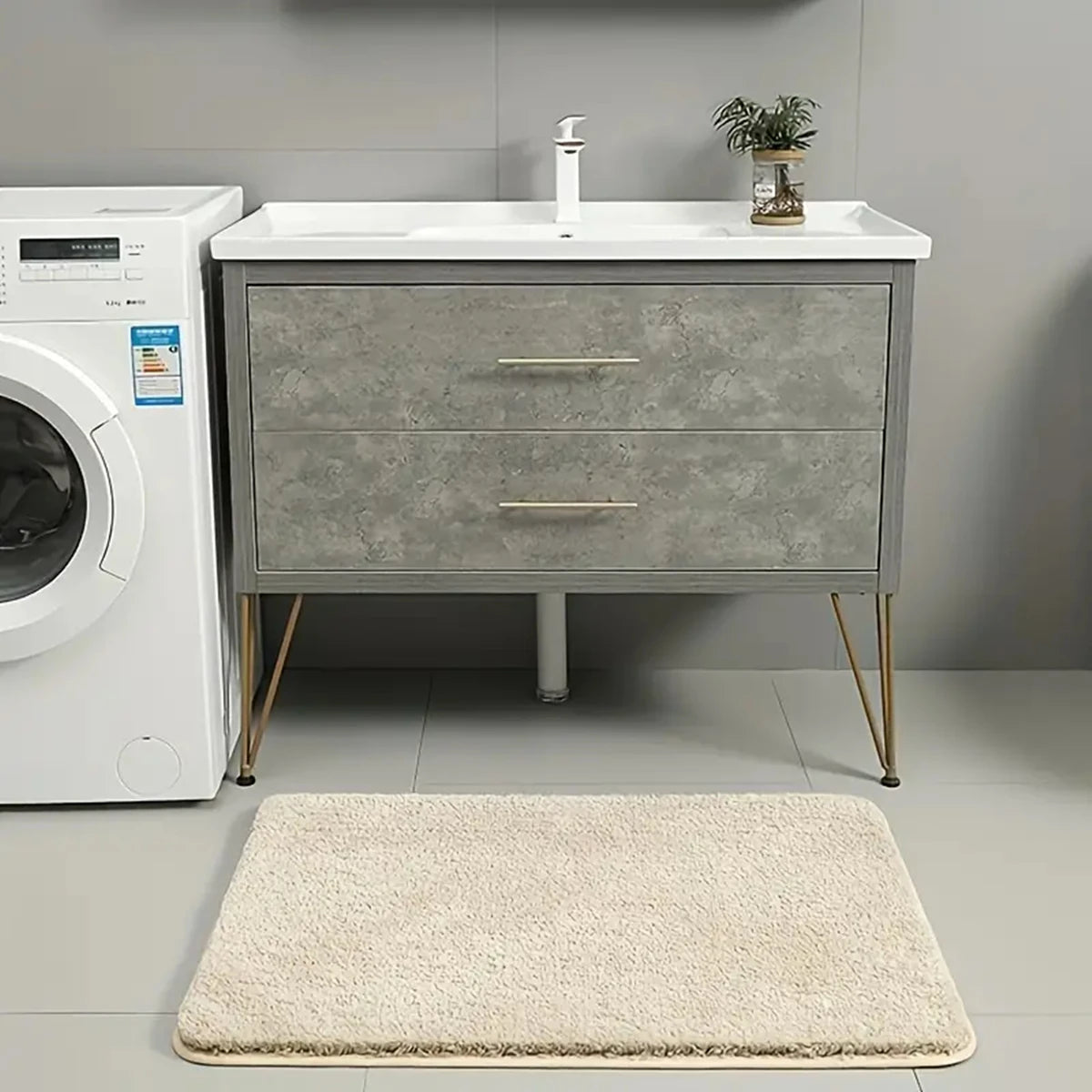 Anti-Slip Bathroom Floor Mat Water Absorbent Bath Mat Home Decoration