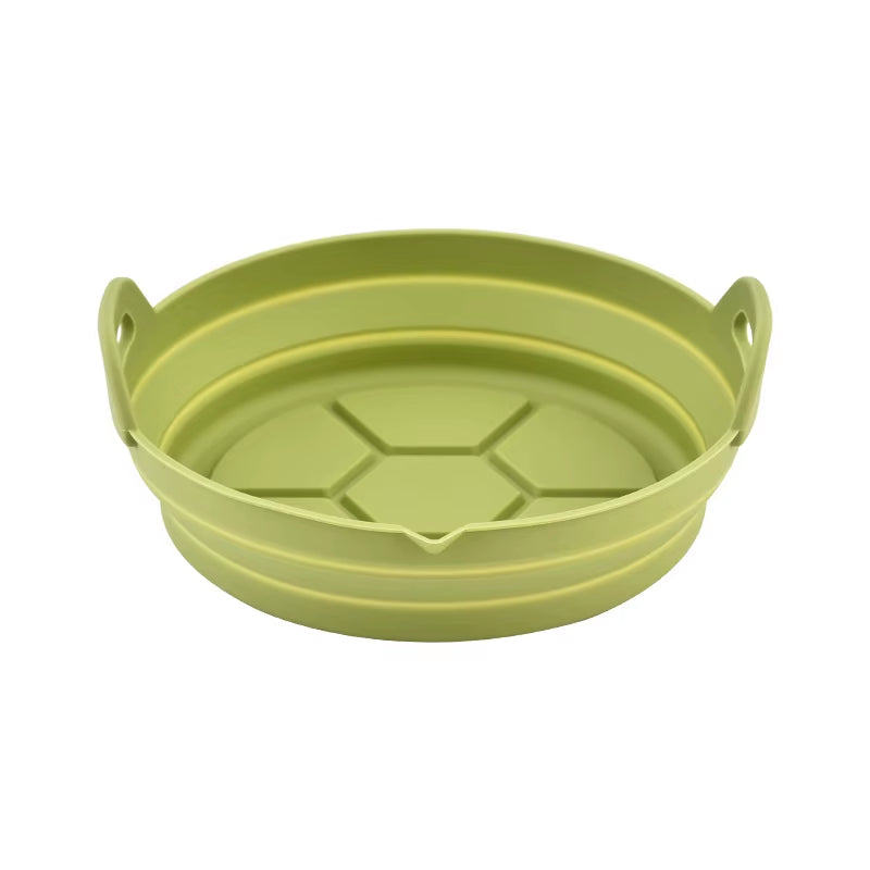 1/2 Airfryer Silicone Basket Oven Baking Tray Silicone Mold for Air Fryer Pizza Fried Chicken Basket Air Fryer Baking Dishes Pan