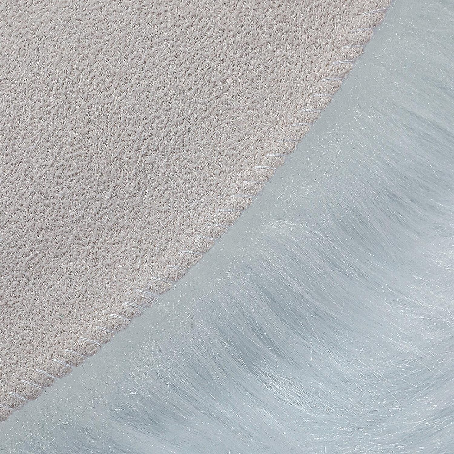 Faux Fur Rug Sheepskin Shag Fluffy Fuzzy White 2X3 Ft Small Rugs for Bedroom Bedside Bed Floor Living Room Plush High-Density Cushion Carpet Super Sofa Cover