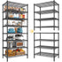 8-Tier Wire Shelving Unit Adjustable Metal Storage Shelves for Bathroom，Pantry，Kitchen，Laundry Room,72"H X 23.3"W X 13.5"D,Black