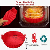 1/2 Pack Silicone Air Fryer Liner Pot Non-Stick Silicone Basket Bowl Reusable Baking Tray Kitchen Items Baking Pan