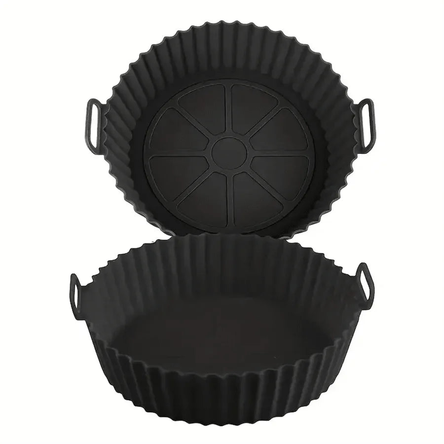 1/2 Pack Silicone Air Fryer Liner Pot Non-Stick Silicone Basket Bowl Reusable Baking Tray Kitchen Items Baking Pan