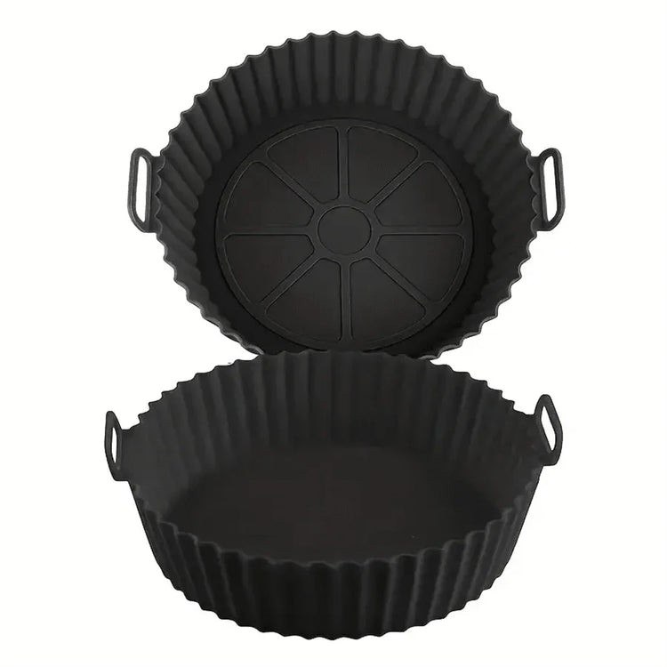 1/2 Pack Silicone Air Fryer Liner Pot Non-Stick Silicone Basket Bowl Reusable Baking Tray Kitchen Items Baking Pan