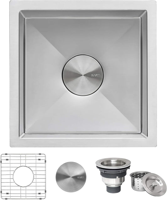 13 X 15 Inch Undermount Bar Prep Tight Raduis 16 Gauge Kitchen Sink Stainless Steel Single Bowl - RVH7013