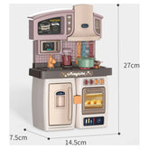 Mini Kitchen Play Set Pretend Playset BBQ Toy Cooking Sink for Kids, Gift, Toddler, Girl - Purple