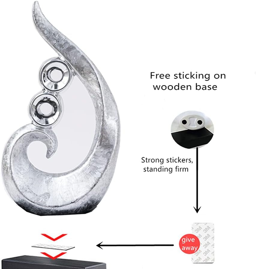 Ceramic Abstract Statue Decoration ，Gift, Silver ，Sculpture Office Home Decoration (1270)