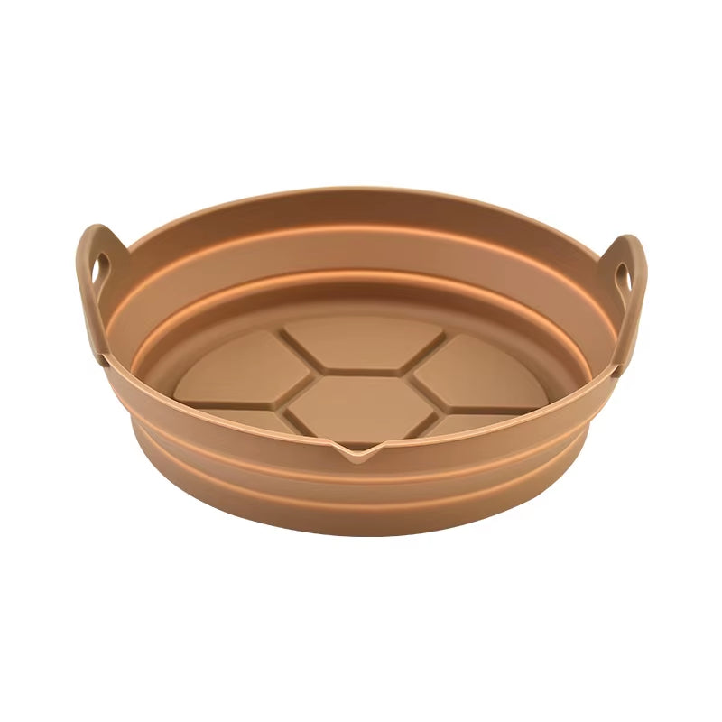 1/2 Airfryer Silicone Basket Oven Baking Tray Silicone Mold for Air Fryer Pizza Fried Chicken Basket Air Fryer Baking Dishes Pan