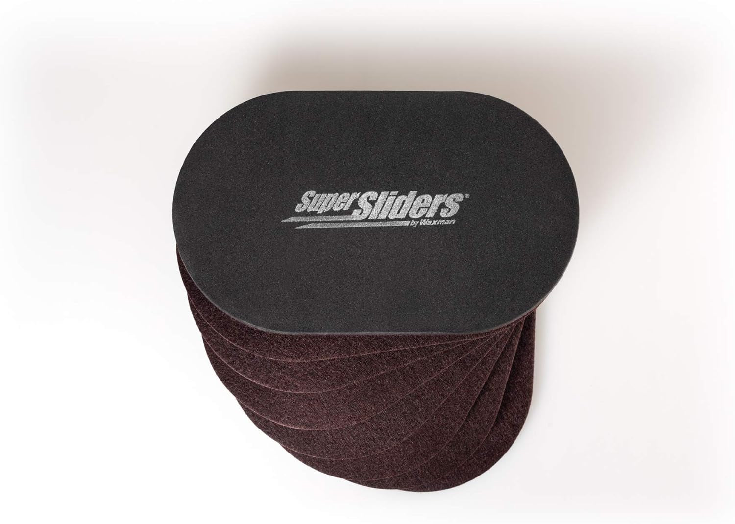 5 3/4" X 9 1/2" Oval Reusable Furniture Sliders for Hard Surfaces - Effortless Moving and Surface Protection, Brown (8 Pack)