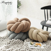Cotton DIY Hand Knot Back Cushions Cozy Car Lumbar Pillow Home Decorative Sofa Seat Cushion Soft Office Hand Rest Pillows