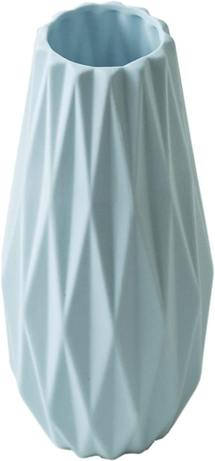 Simple White Ceramic Vase, Modern Home Decoration Porcelain Vase Flower Vase Origami Design, Flower Arrangement Decoration Shooting Props (Blue)