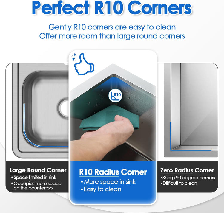 10"X18"X6" Bar Sink Undermount, Small Kitchen Sink Single Bowl 304 Stainlesss Steel, Wet Bar Prep Sink with Drain Assembly, Brushed