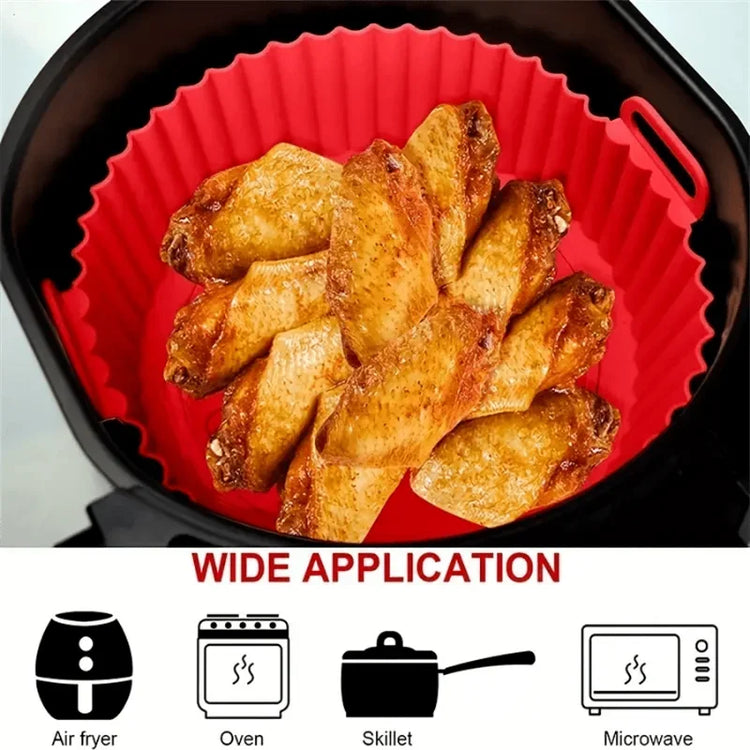 1/2 Pack Silicone Air Fryer Liner Pot Non-Stick Silicone Basket Bowl Reusable Baking Tray Kitchen Items Baking Pan