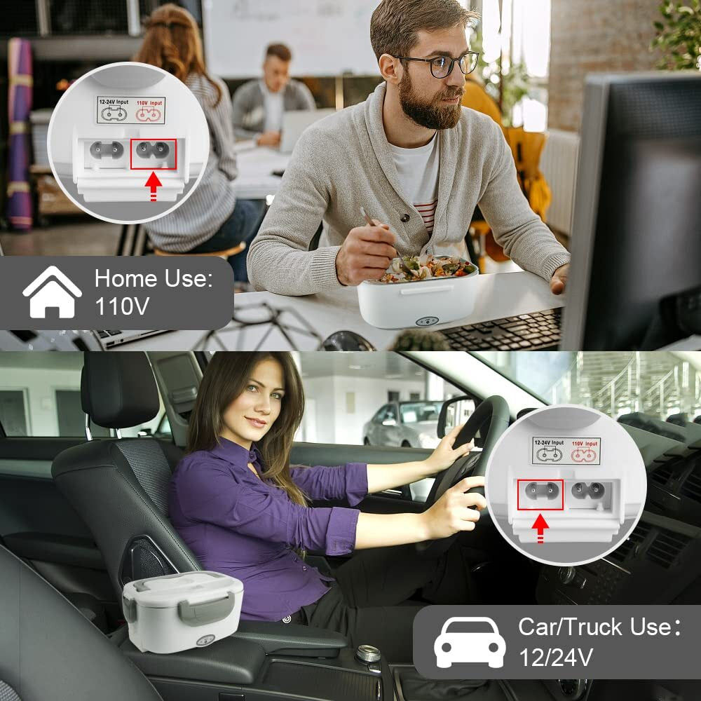 Loncheras Electrica Para Calentar El Almuerzo Comida Caliente Trabajo Carro 110V
