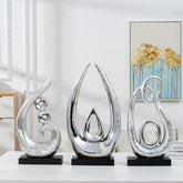 Ceramic Abstract Statue Decoration ，Gift, Silver ，Sculpture Office Home Decoration (1270)