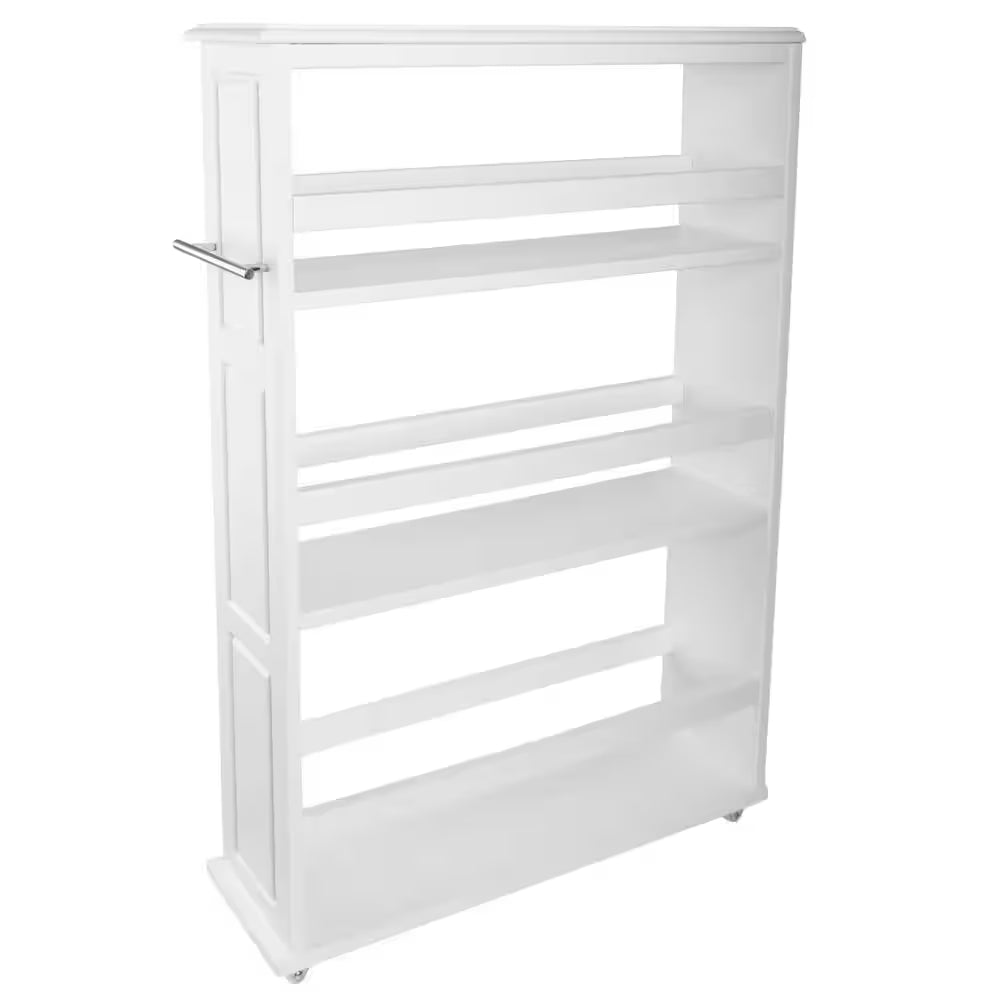 Slim Rolling Storage Cart, White