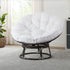 Papasan Accent Chair, White Sherpa