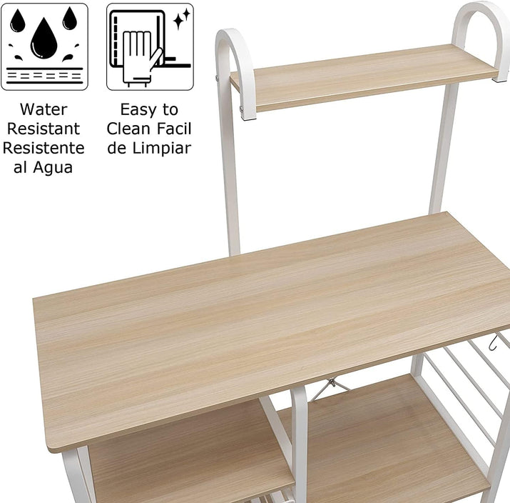 4-Tier Kitchen Baker'S Rack Utility Microwave Oven Stand Storage Cart Workstation Shelf ,White Oak 172-MO-SH