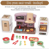 Mini Kitchen Play Set Pretend Playset BBQ Toy Cooking Sink for Kids, Gift, Toddler, Girl - Purple