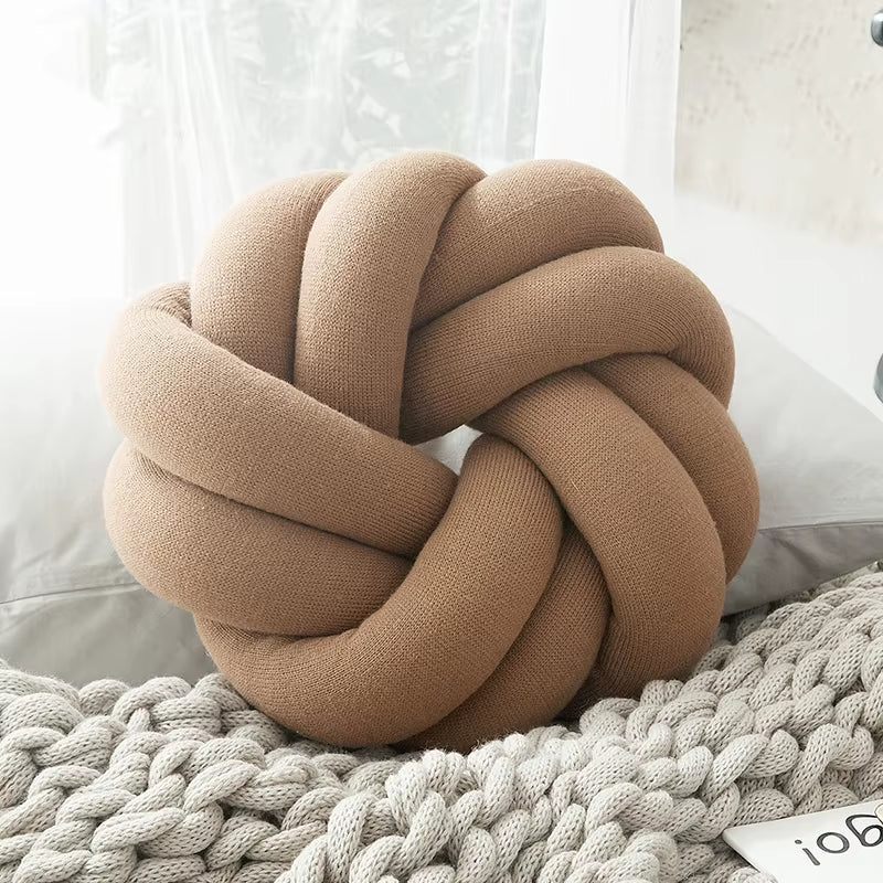 Cotton DIY Hand Knot Back Cushions Cozy Car Lumbar Pillow Home Decorative Sofa Seat Cushion Soft Office Hand Rest Pillows