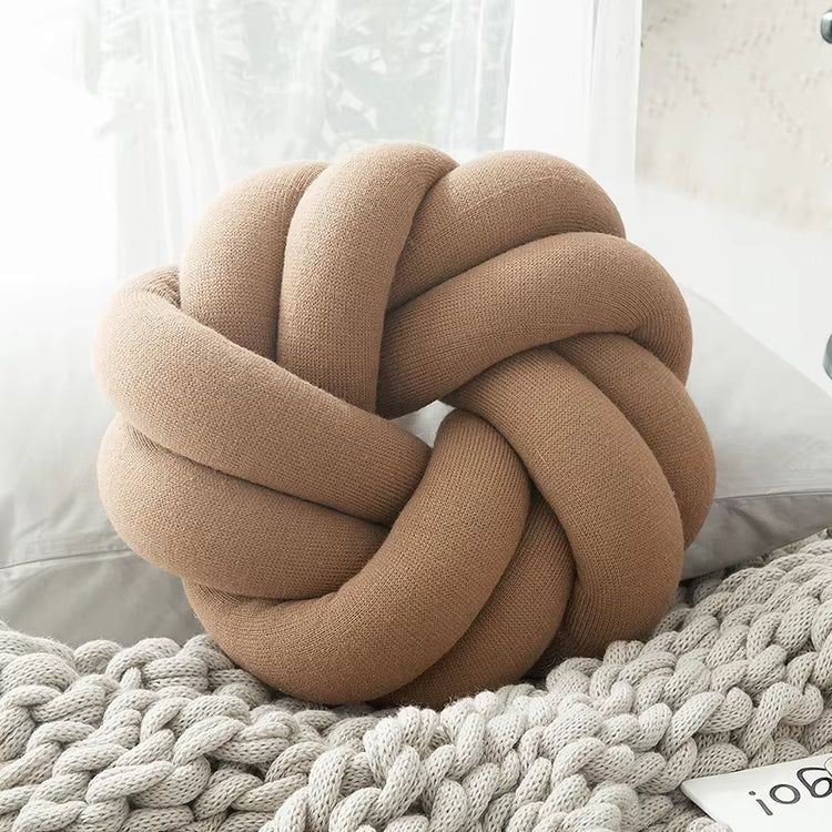 Cotton DIY Hand Knot Back Cushions Cozy Car Lumbar Pillow Home Decorative Sofa Seat Cushion Soft Office Hand Rest Pillows