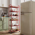 Red 6 Tier Storage Cart, Mobile Shelving Unit with Wheels, Metal Wire Storage Shelving Rack with Baskets for Kitchen