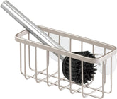 Idesign Rust-Resistant Stainless Steel Sponge Holder for Kitchen Sink with Suction Cups, the Gia Collection - Set of 1, Satin