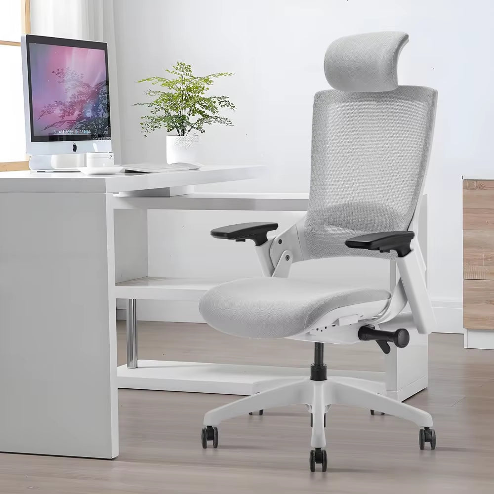 Big and Tall Office Chair 500Lbs with Footrest, Ergonomic Mesh Office Chair with Thicken Wide Cushion, 4D Armrest, Adjustable Lu