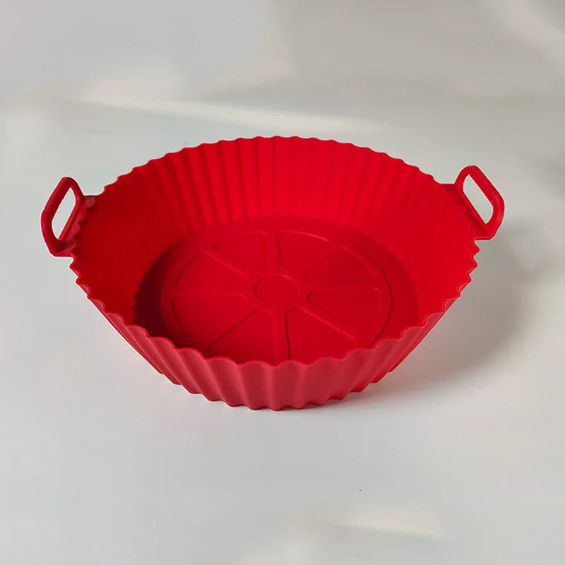 1/2 Pack Silicone Air Fryer Liner Pot Non-Stick Silicone Basket Bowl Reusable Baking Tray Kitchen Items Baking Pan
